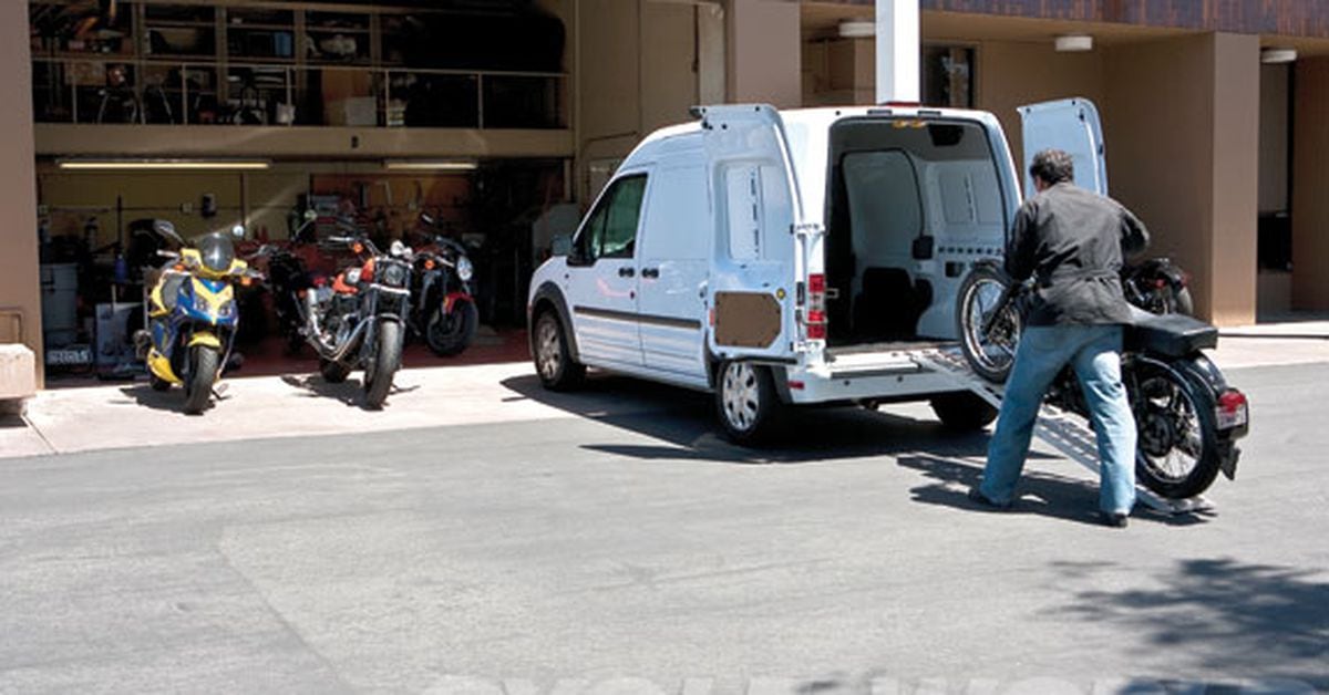 Transporting a motorcycle in the 2010 Ford Transit Connect 