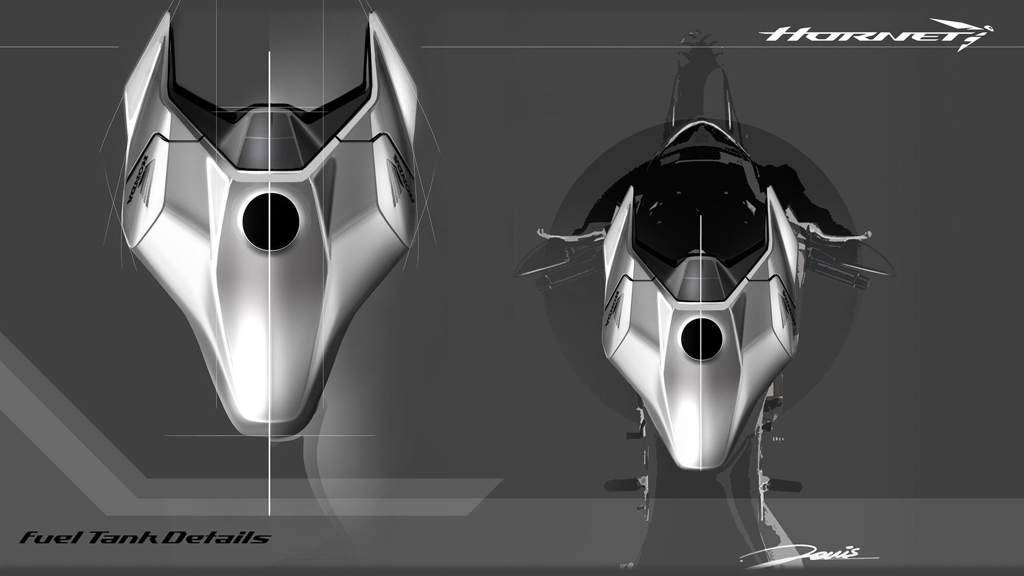 Design a sketch of the Hornet tank cover and cockpit.