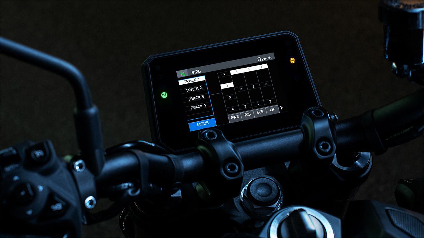 The YRC electronics suite allows the user to modify electronic rider aids to preference, while the SP also gets four additional track-specific options.