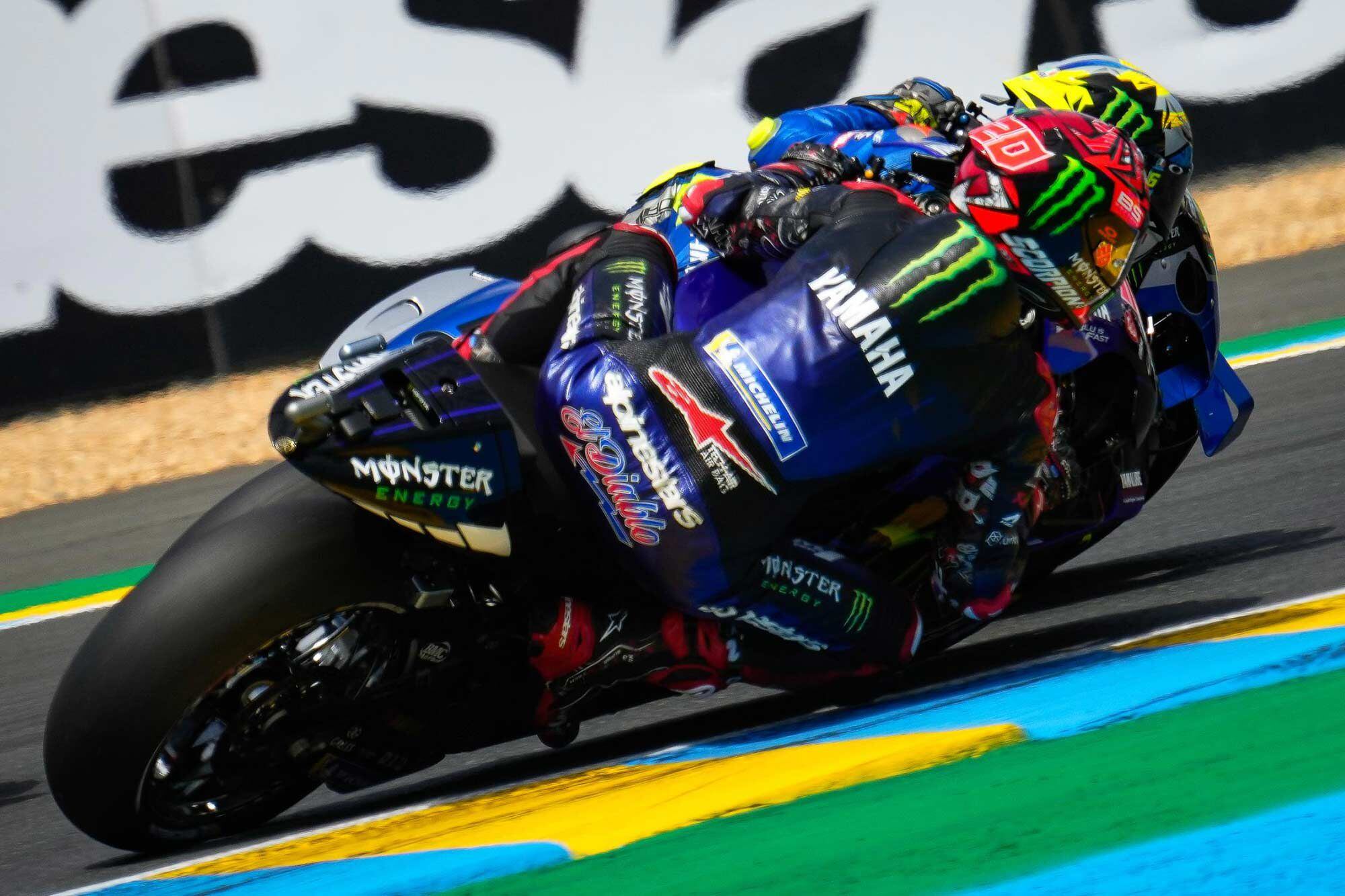 Yamaha’s Quartararo, the defending world champion, still holds the lead in the series, but he’s dogged closely by Aprilia’s Aleix Espargaró and Ducati’s Bastianini. At Le Mans he finished fourth, but at least he finished.