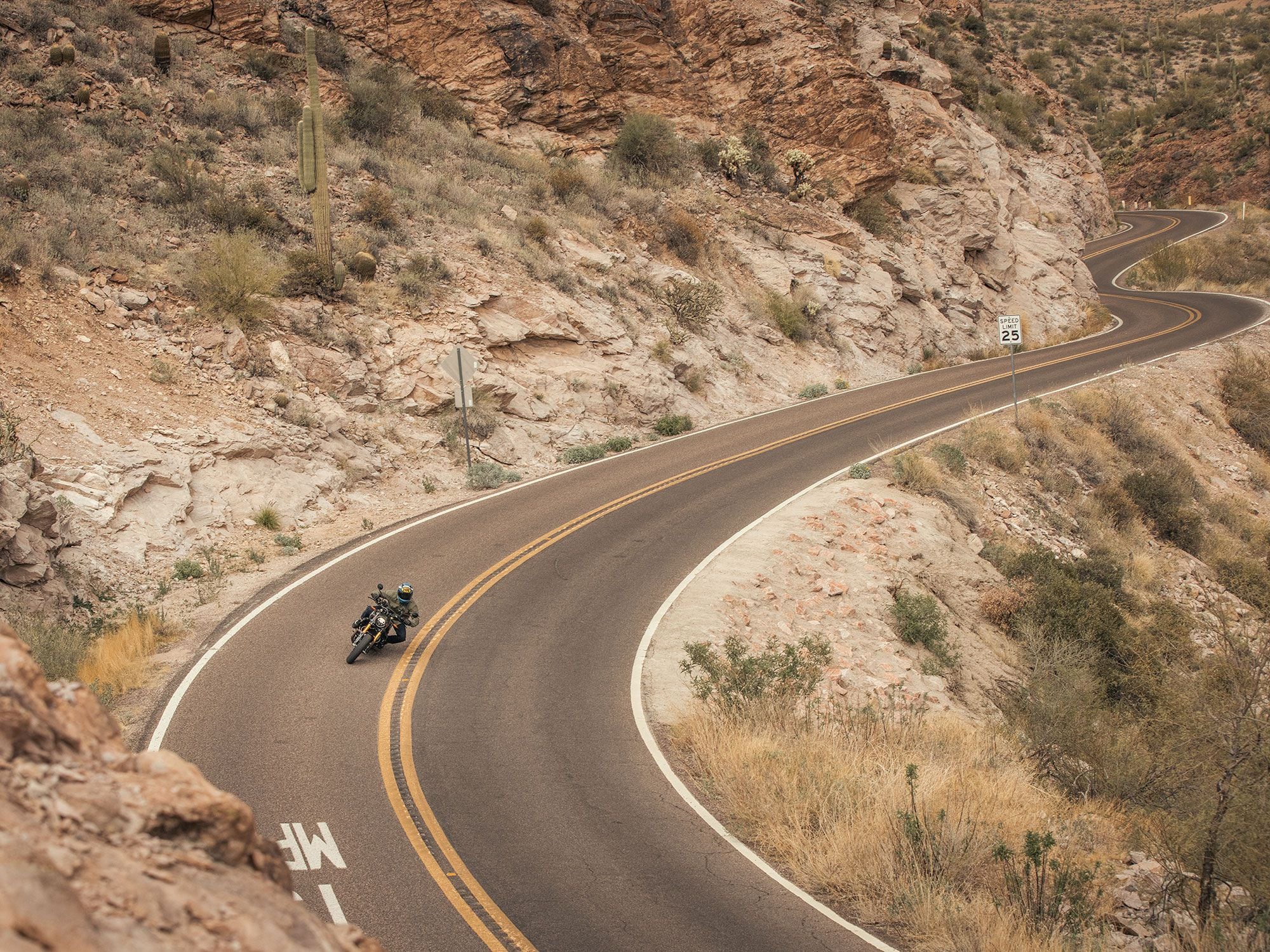 Revised geometry and sticky Metzeler tires make the FTR a menace at full lean.