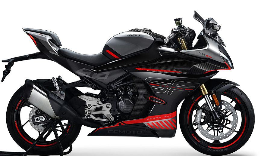 CFMoto’s 450SR sportbike is powered by an internal combustion engine, but will lend its chassis to the new electric.