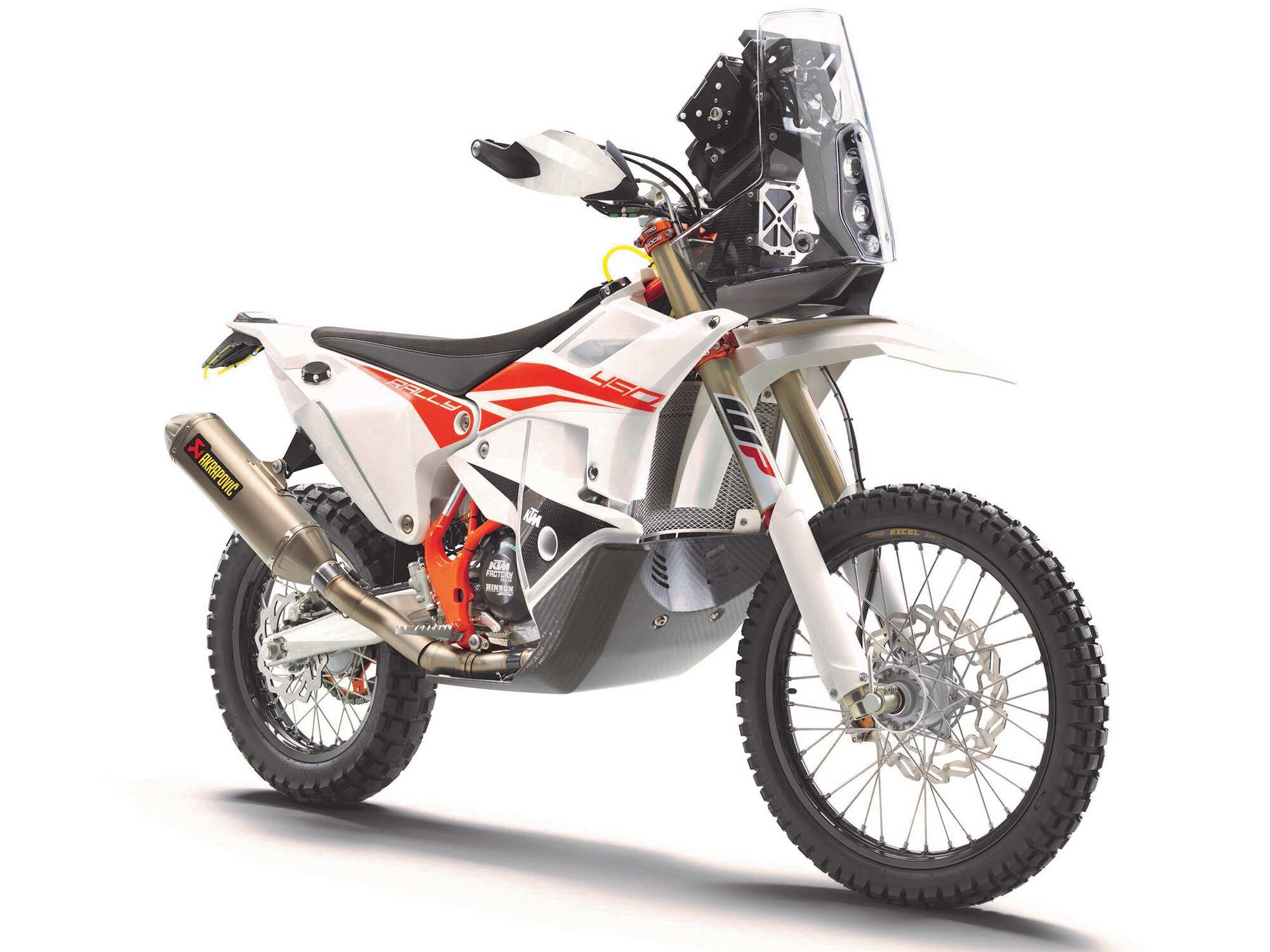 The limited-edition KTM 450 Rally Replica is pretty damn close to the factory machine running in Saudi Arabia right now.