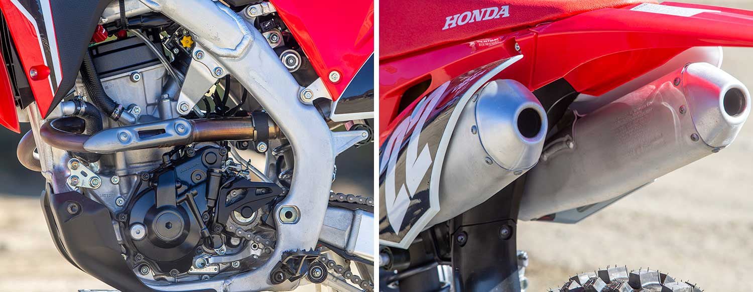 The Honda’s dual exhaust system is a contributing factor to it being one of the heavier bikes in the class.