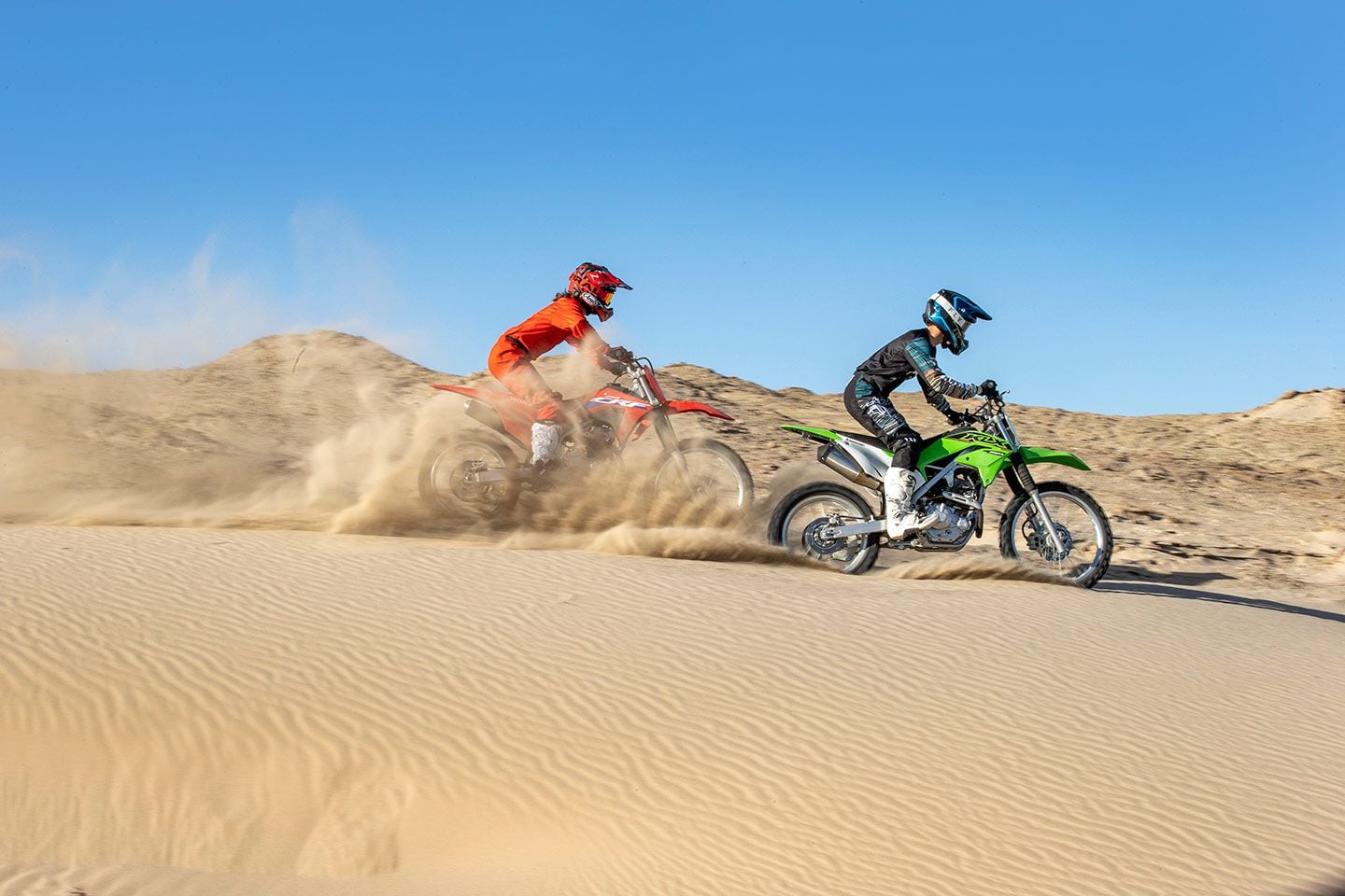 In deep sand, full throttle must be applied.