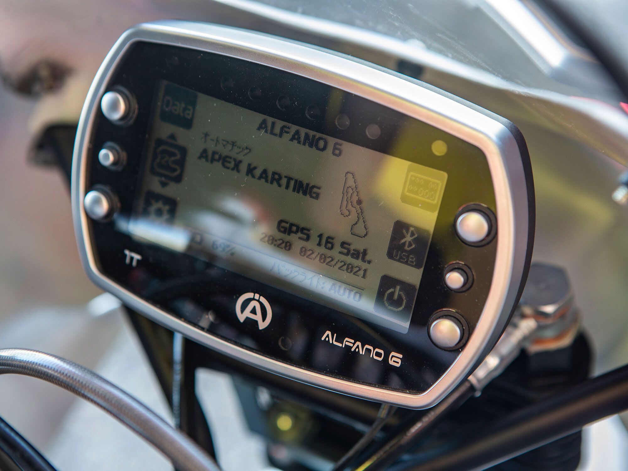 The Ohvale accessory catalog is extensive and features a lot of trick bits, including this Alfano LCD dashboard with GPS lap time functionality ($499).