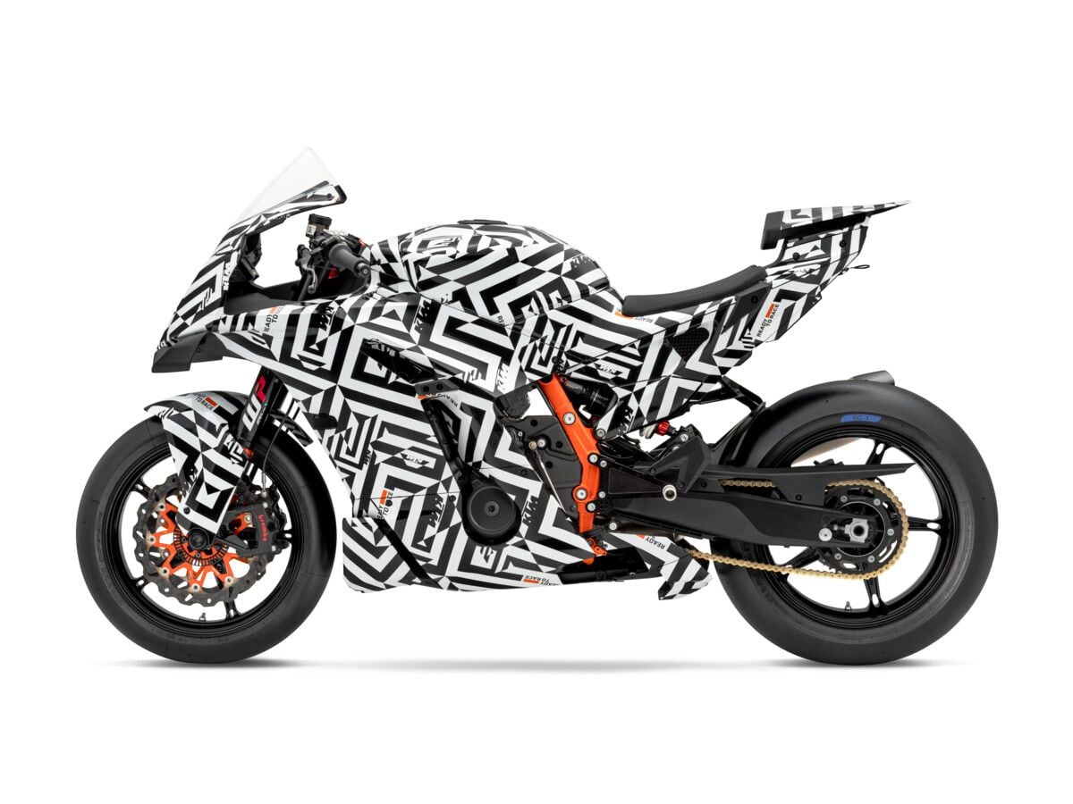 Left-side view of the KTM 990 RC R prototype.