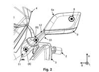 Desenho de patente de cmeras voltadas para a frente do sistema de cmeras da BMW