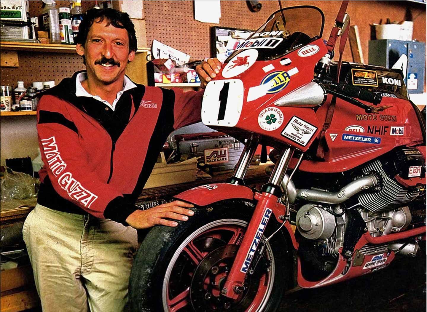 John Wittner, aka Dr. John, with his Moto Guzzi Le Mans.