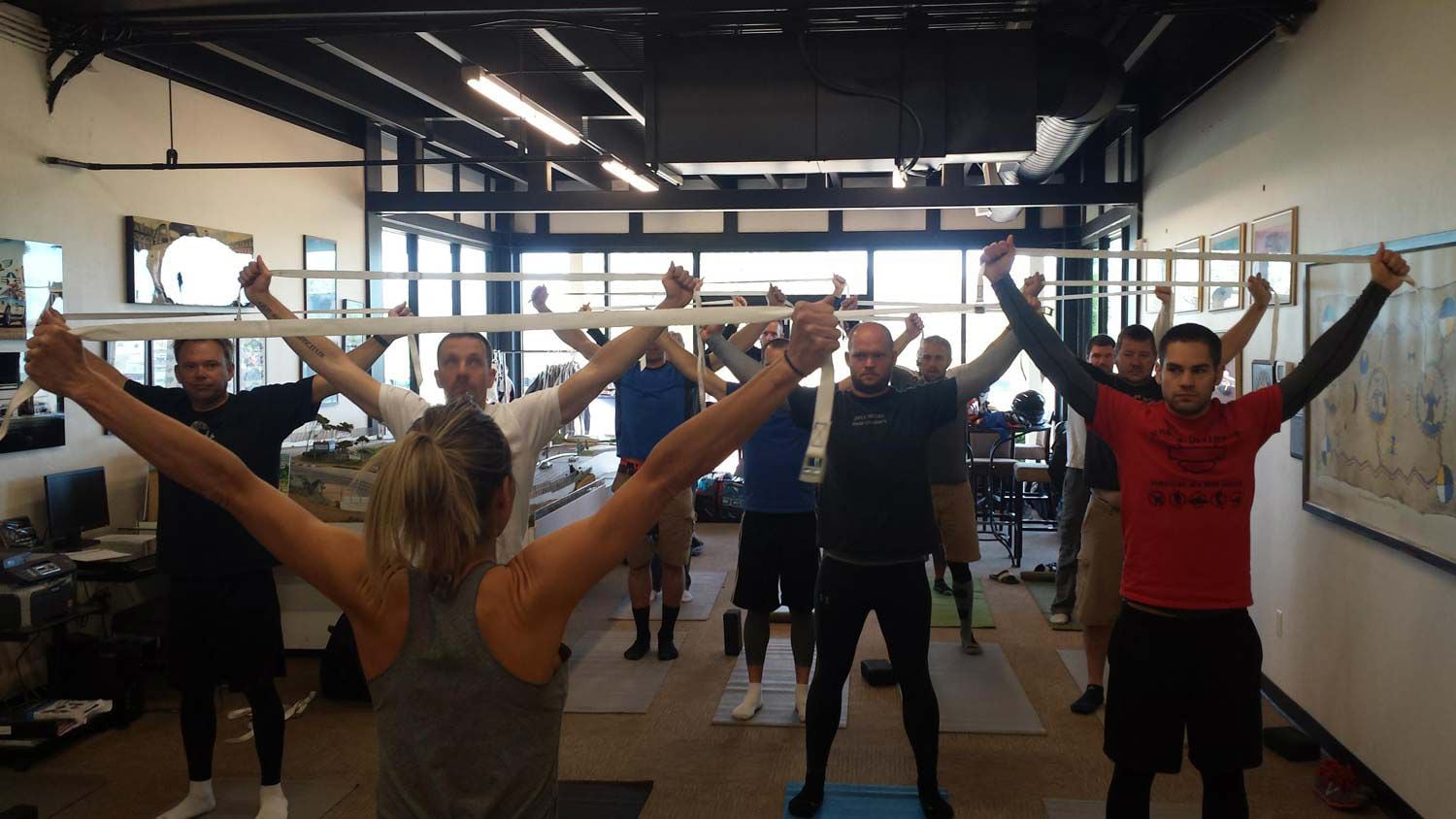 Jenn Peris leads YCRS class in ChampBody after-ride stretching and yoga. Riders find huge body-position dividends in pre- and post-ride stretching, plus core strengthening. Dr. Matt Tolstoy runs ChampBody at our East Coast schools and focuses on the fitness that riders need most.