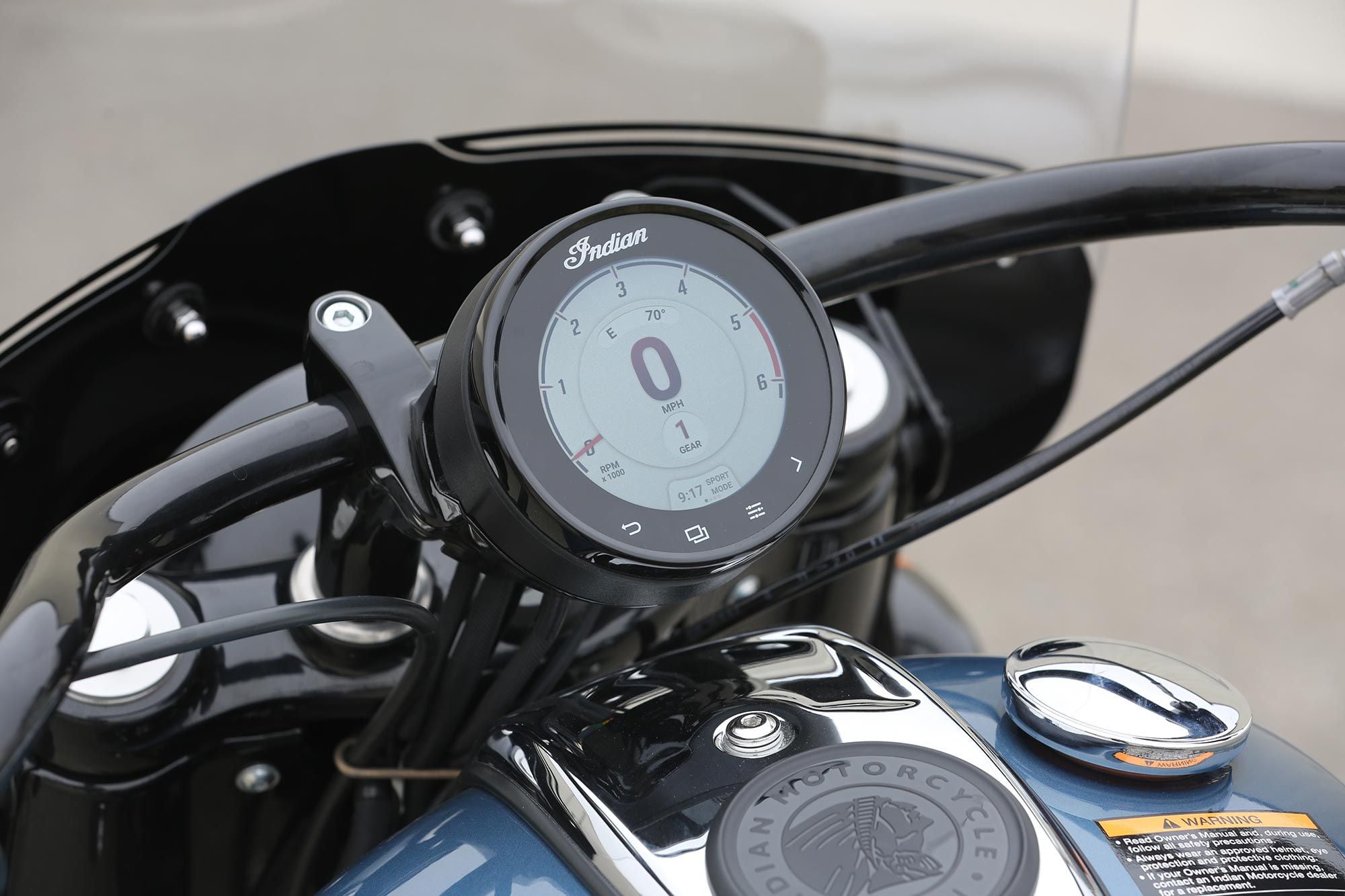 The Super Chief Limited’s touch-screen gauge is easy to read and highly functional, bringing a luxury component of Indian’s hard-bagged touring models into its cruiser segment.