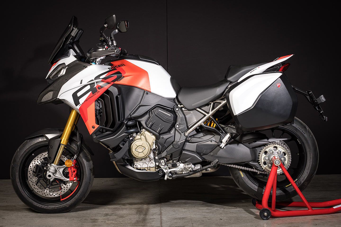 Slap some bags on the Multistrada V4 RS and hit the road for your favorite track.