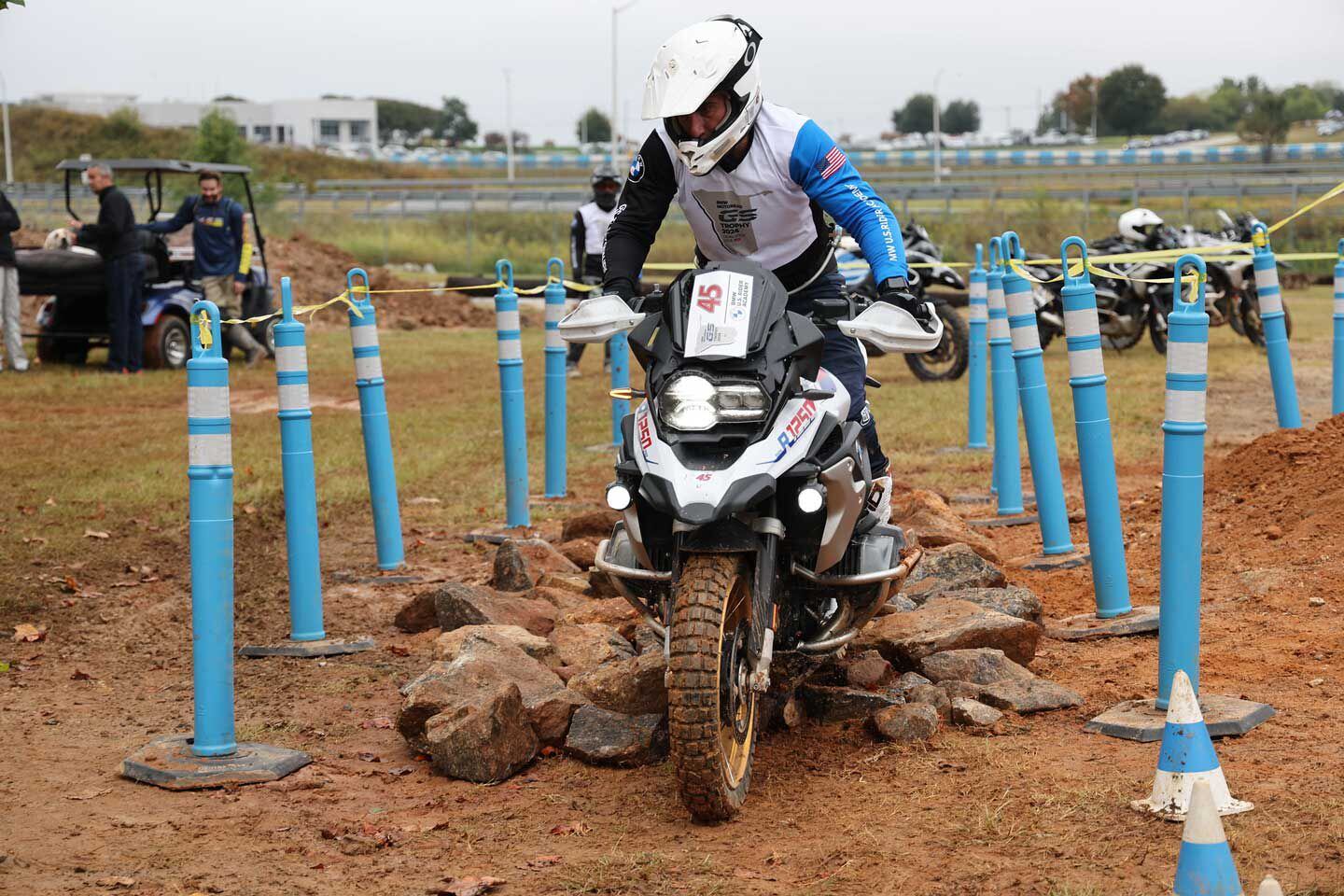 Daniel Heggarty navigates the rocky section of the “Australian Terror” at the US Qualifiers of the BMW International GS Trophy.