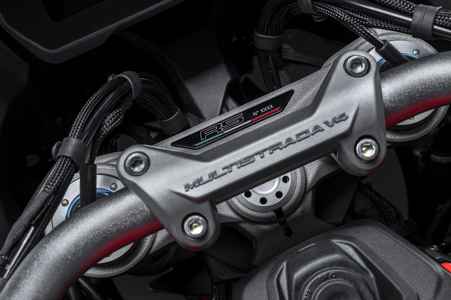 As a special edition, the Multistrada V4 RS will be numbered on the top triple clamp.