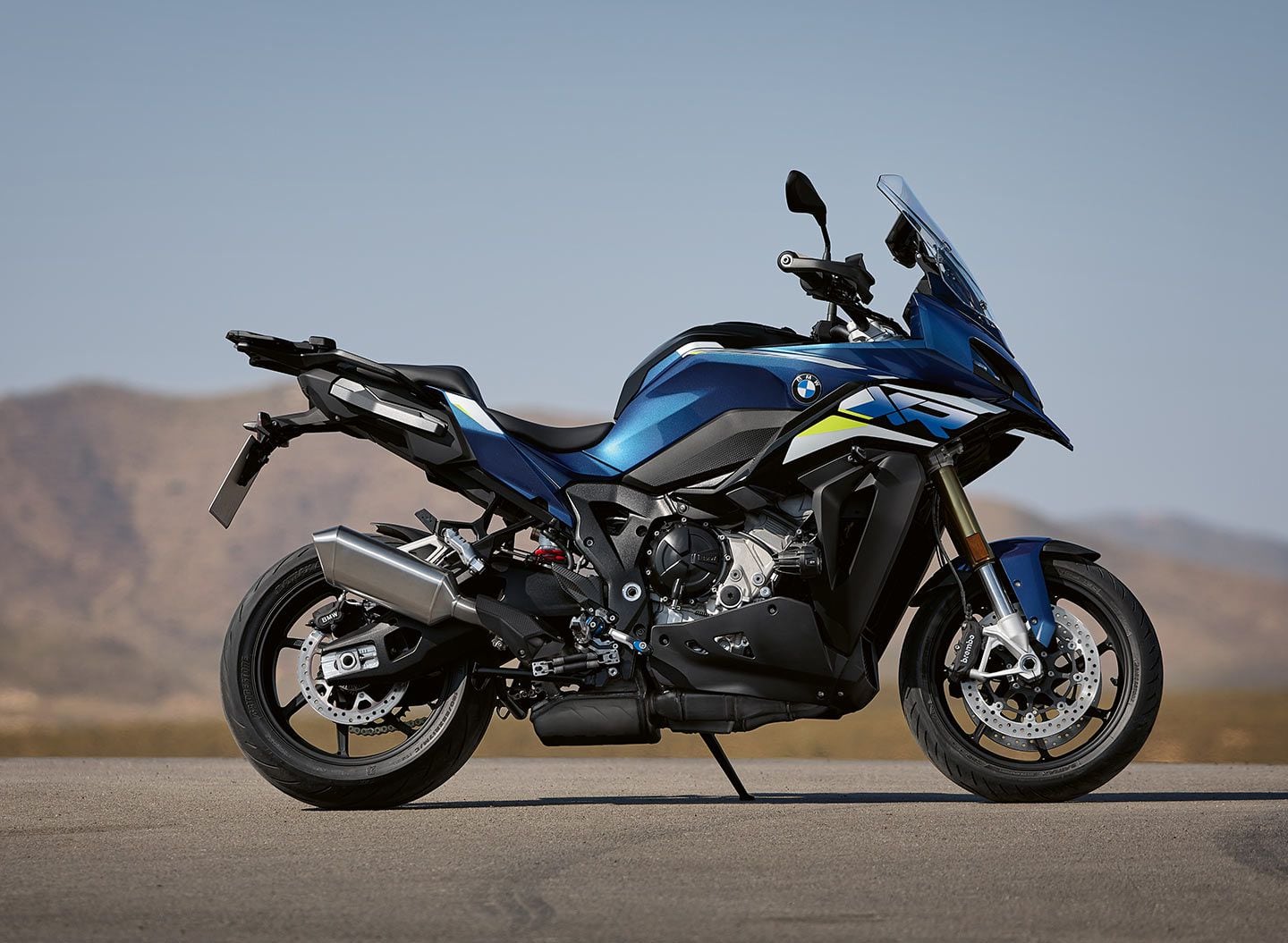 The BMW S 1000 XR in Gravity Blue Metallic; MSRP is $17,495.