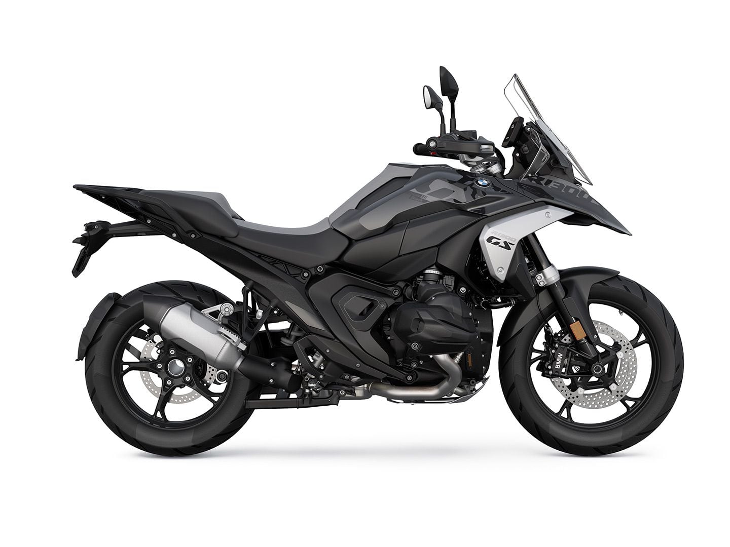 Triple Black variant of the 2024 BMW R 1300 GS.