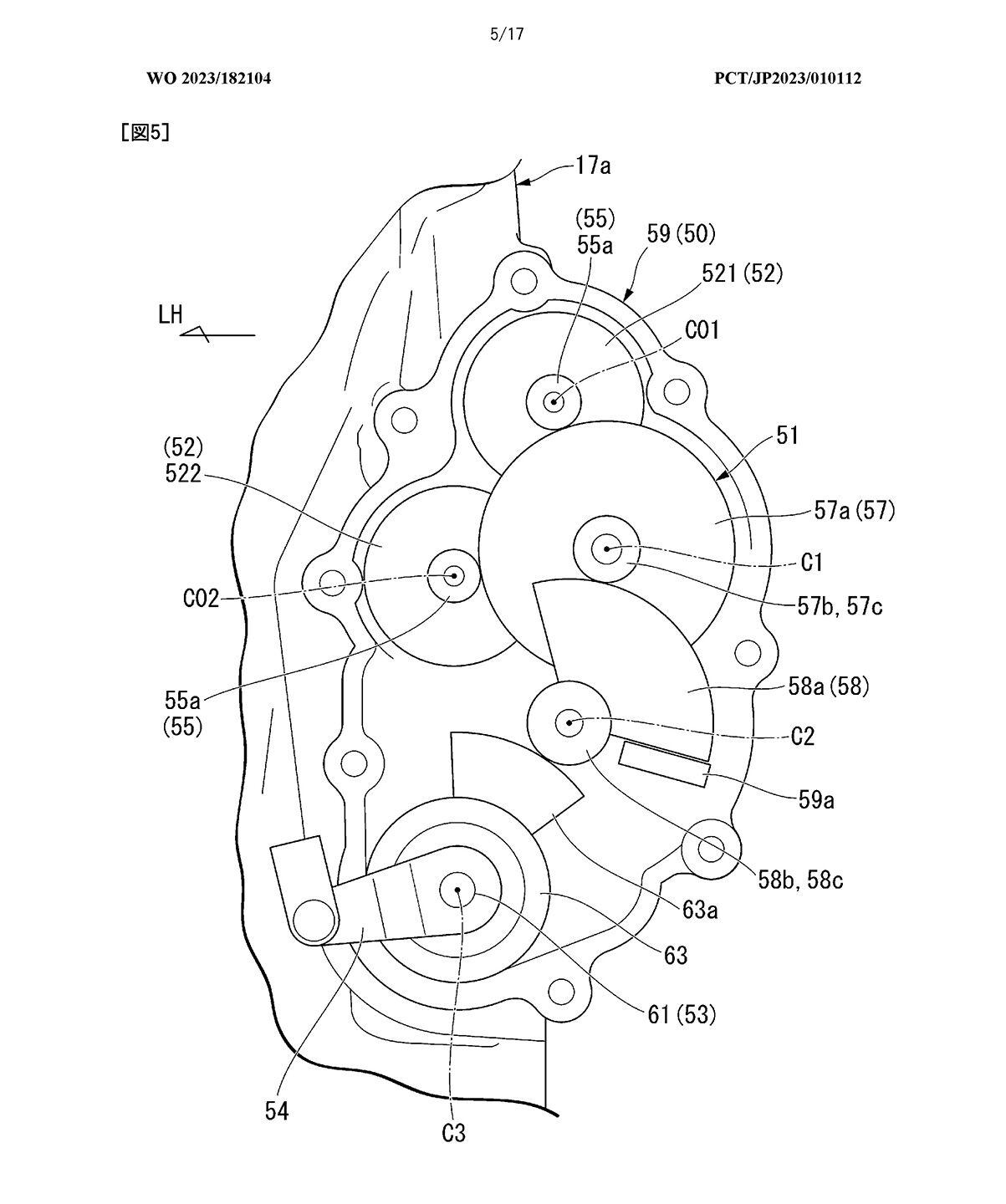 This illustration shows how the reduction and sector gears are laid out.