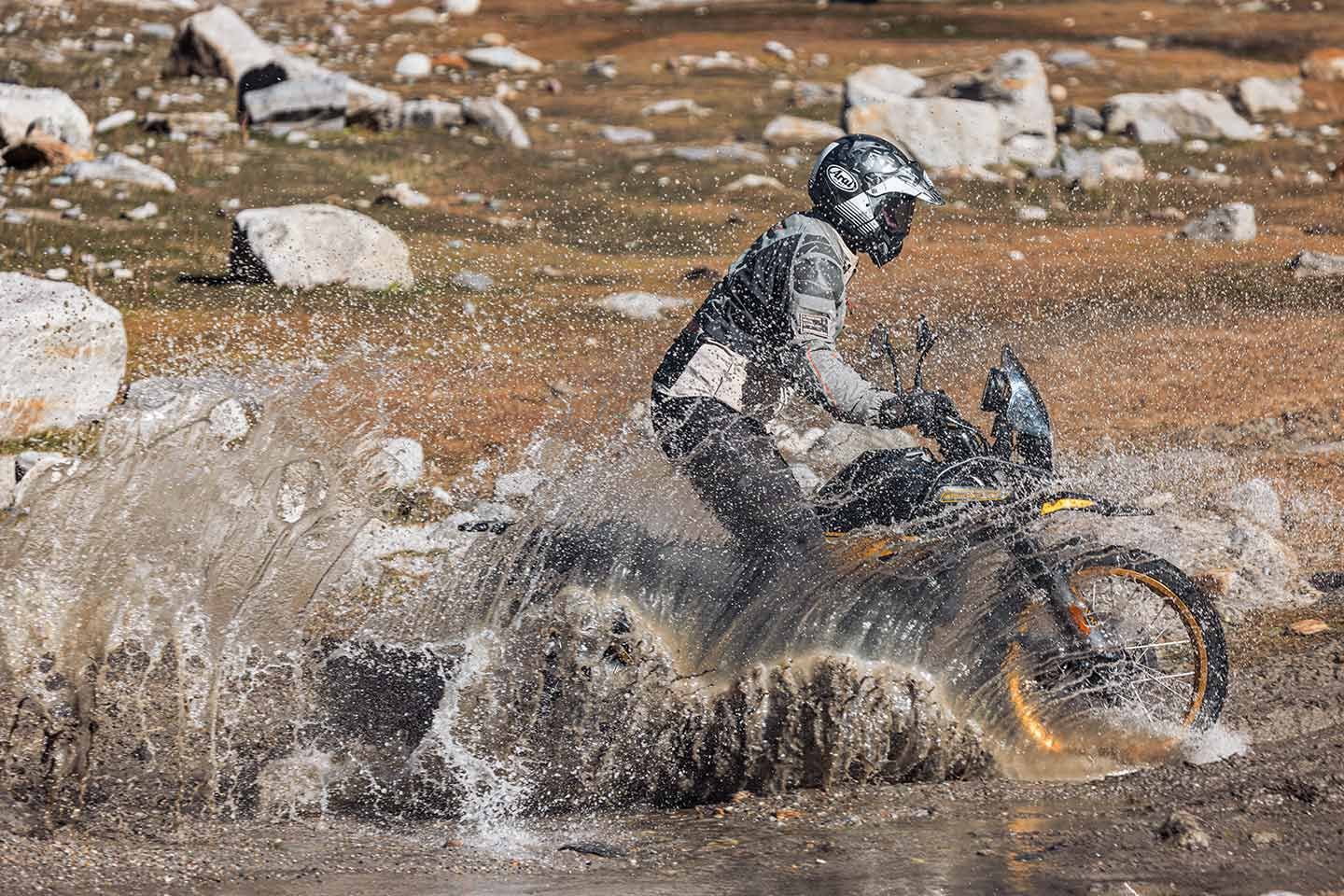 We rode over and around rocks, through ruts, streams, sand, and washouts, and nothing seemed to bother the Himalayan.