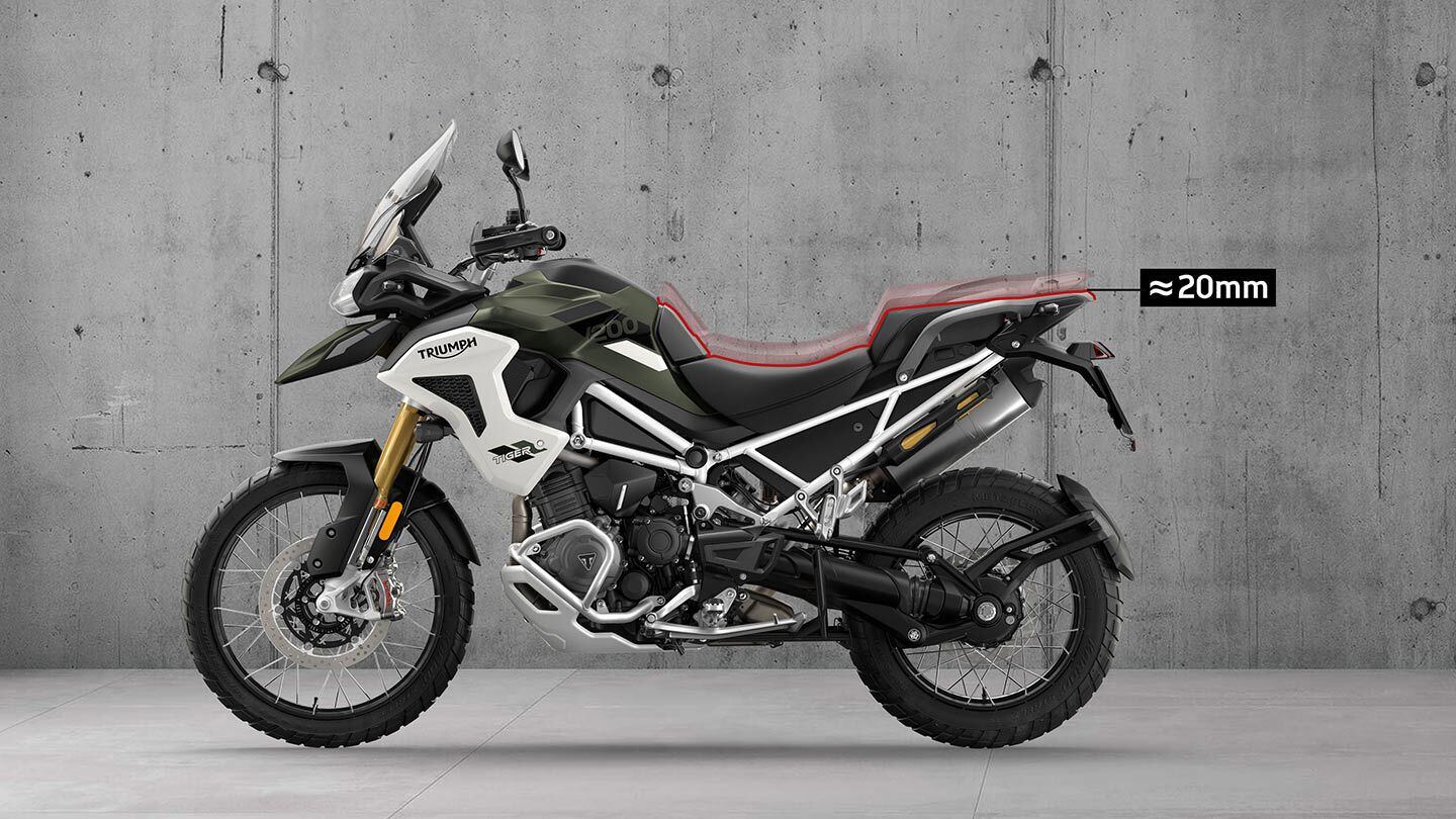 The new Tiger 1200 Rally Pro also receives the suspension feature as standard equipment.