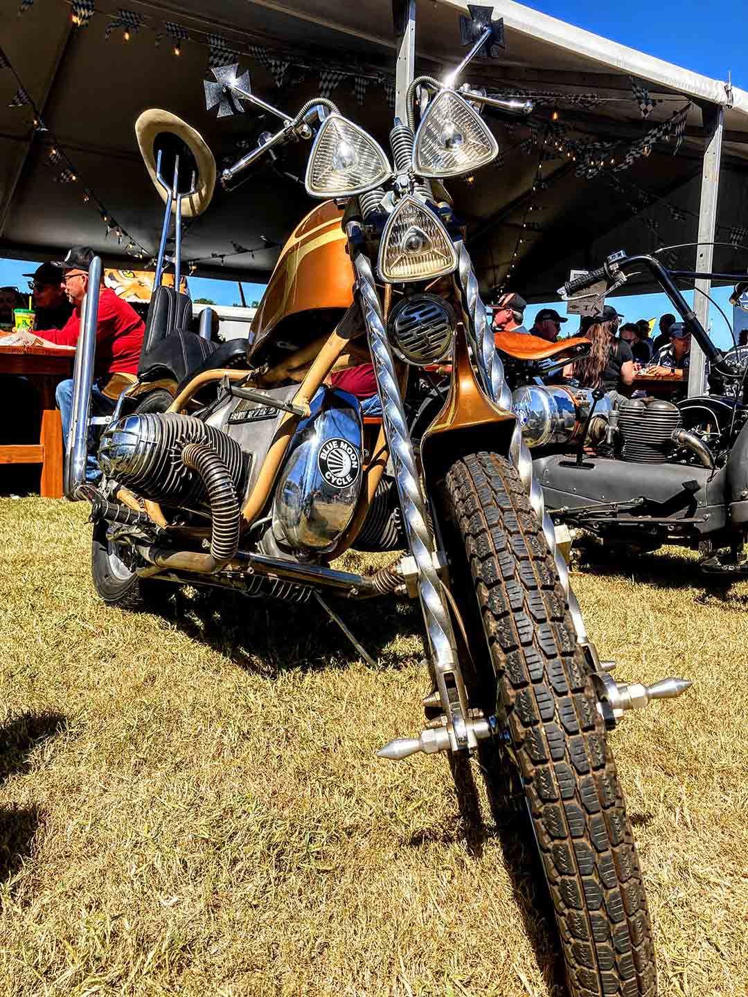 Early inspo for the R 18? Likely not. R 75/5 chopper takes center stage at the BMW Motorrad Days Fun Zone bike show.