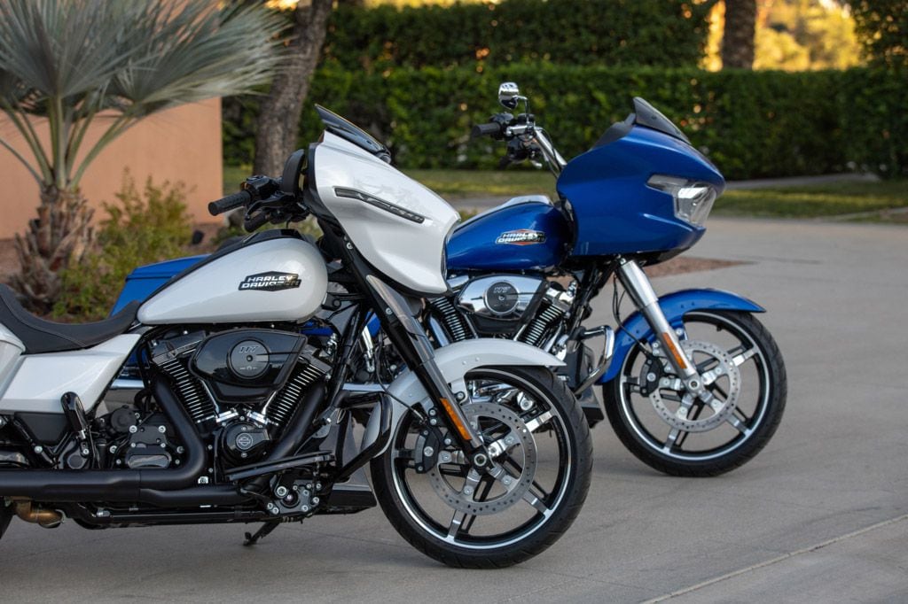 Styling changes have been made to the tank, side covers, and saddlebags.