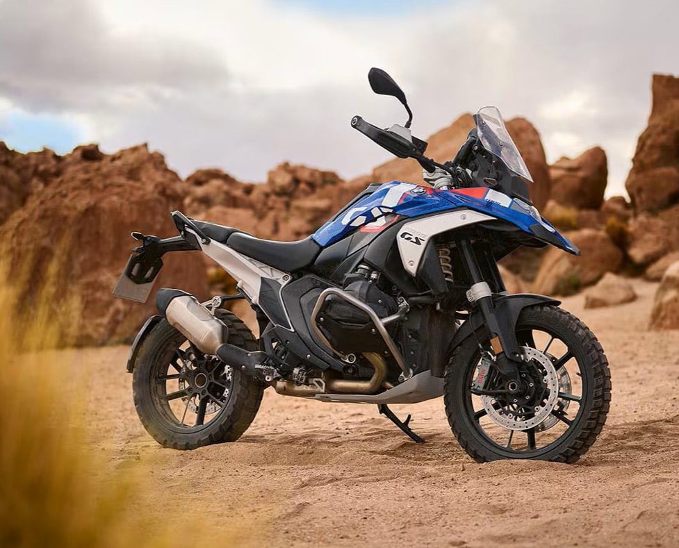 2024 BMW R 1300 GS parked on sandy terrain