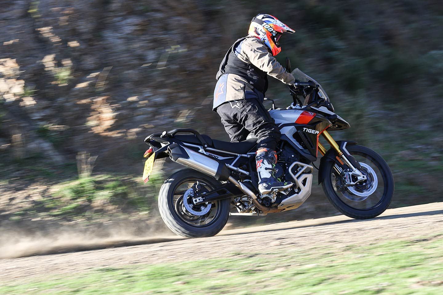 The Tiger 900 Rally Pro is a fire road slayer.