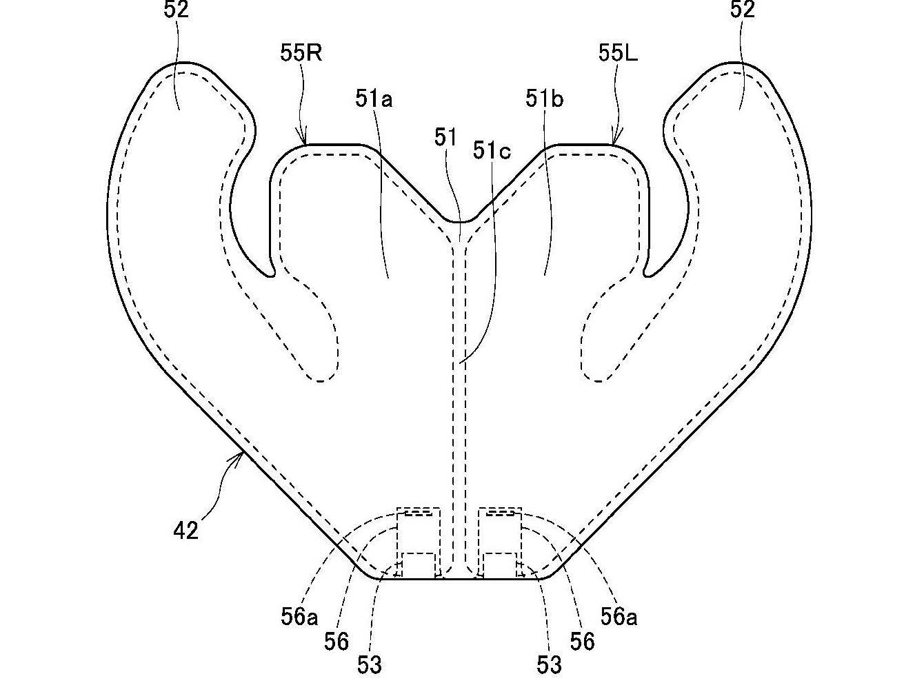 A closer look at the shape of the airbag.