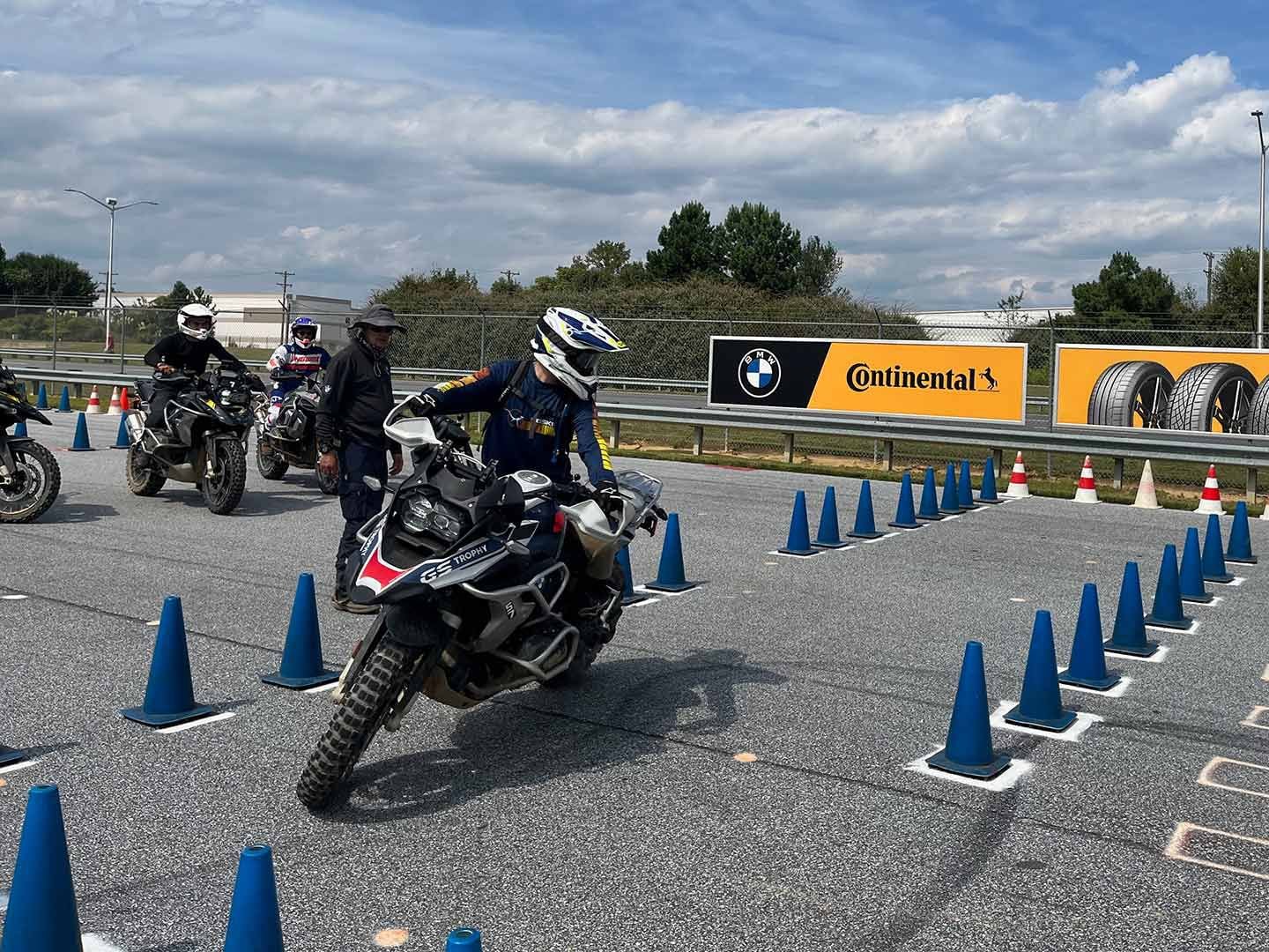 Doing police-rodeo-style cone courses will be part of Trophy Qualifying. Here, the author successfully negotiates the “Head and Shoulders” course.