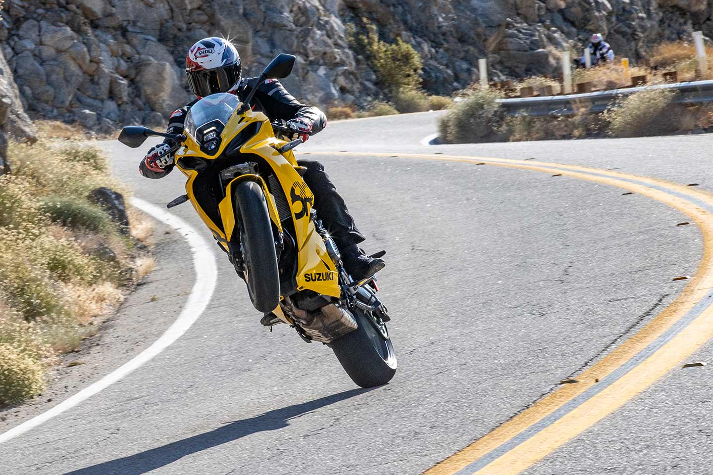 Suzuki’s GSX-8R makes good power across the rev range.