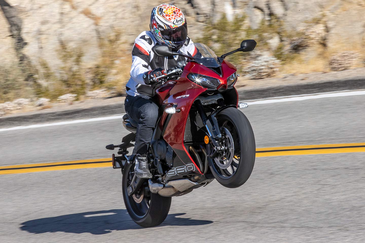 Top-end power isn’t an issue on the Triumph Daytona 660.
