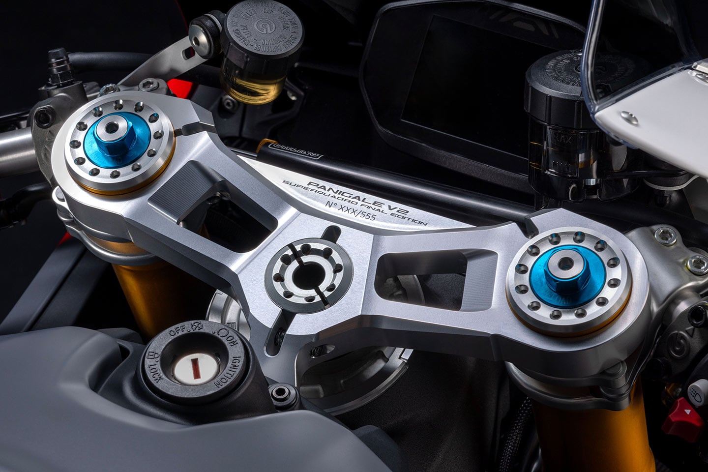 Each Final Edition will come with a numbered billet-aluminum triple clamp.