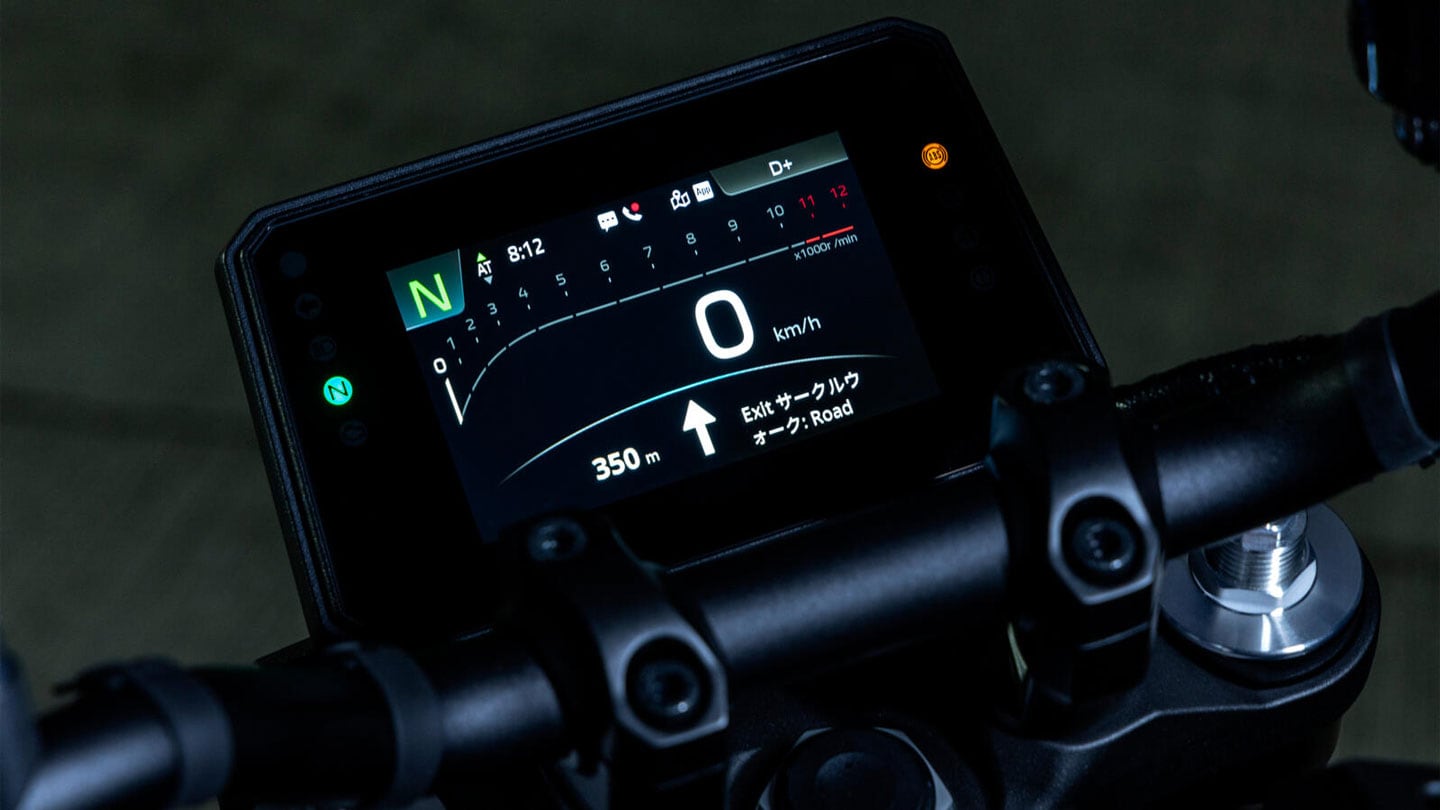 2025 Yamaha MT-09 Y-AMT’s TFT display.