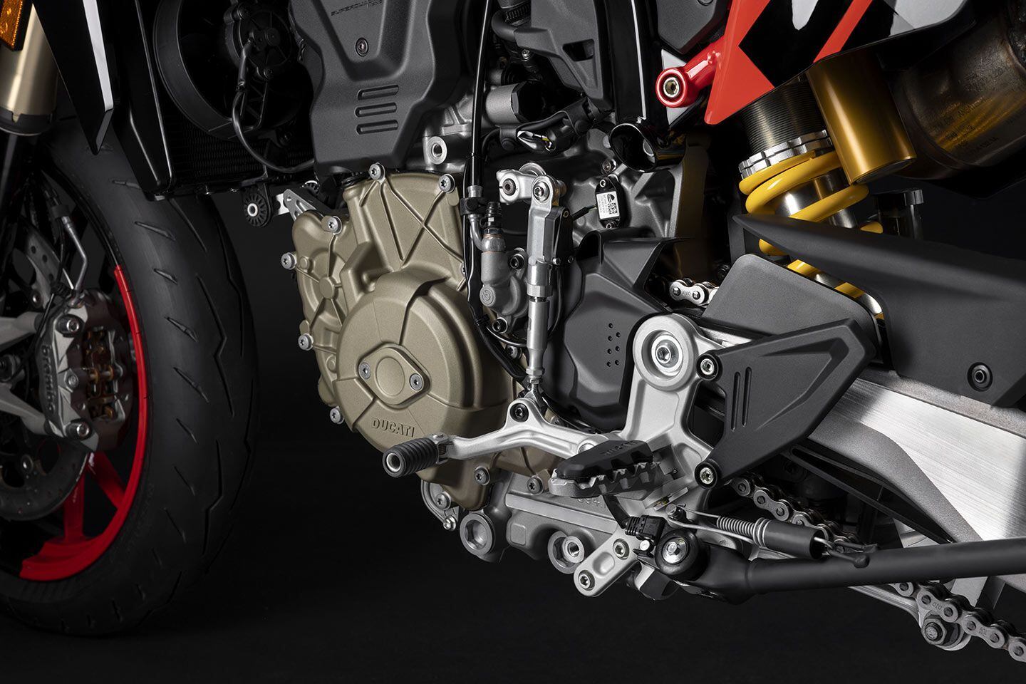 Ducati’s new Superquadro Mono engine powers the Hypermotard 698 Mono.