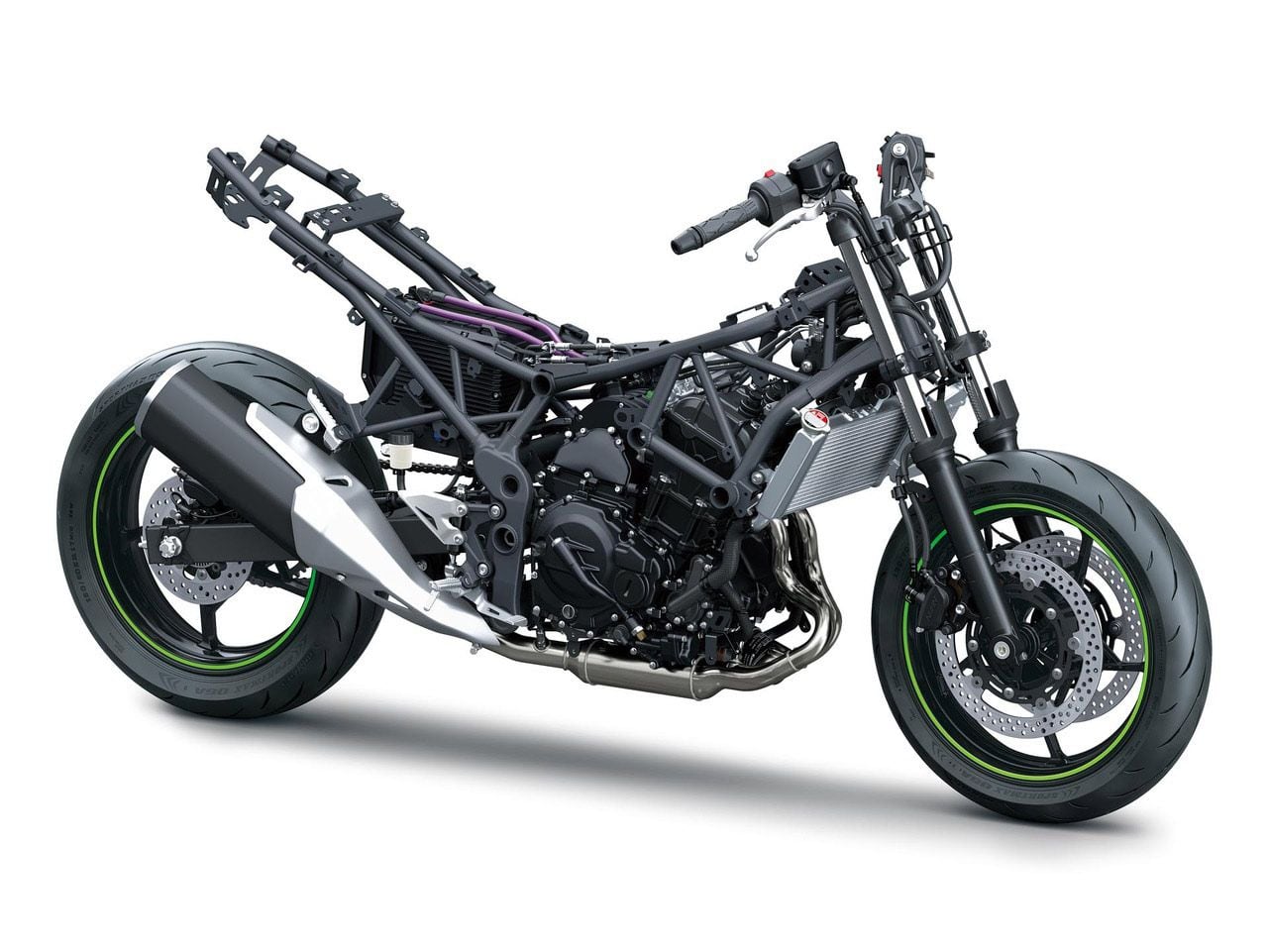 The Ninja 7 Hybrid’s fuel tank is located in the rear subframe.