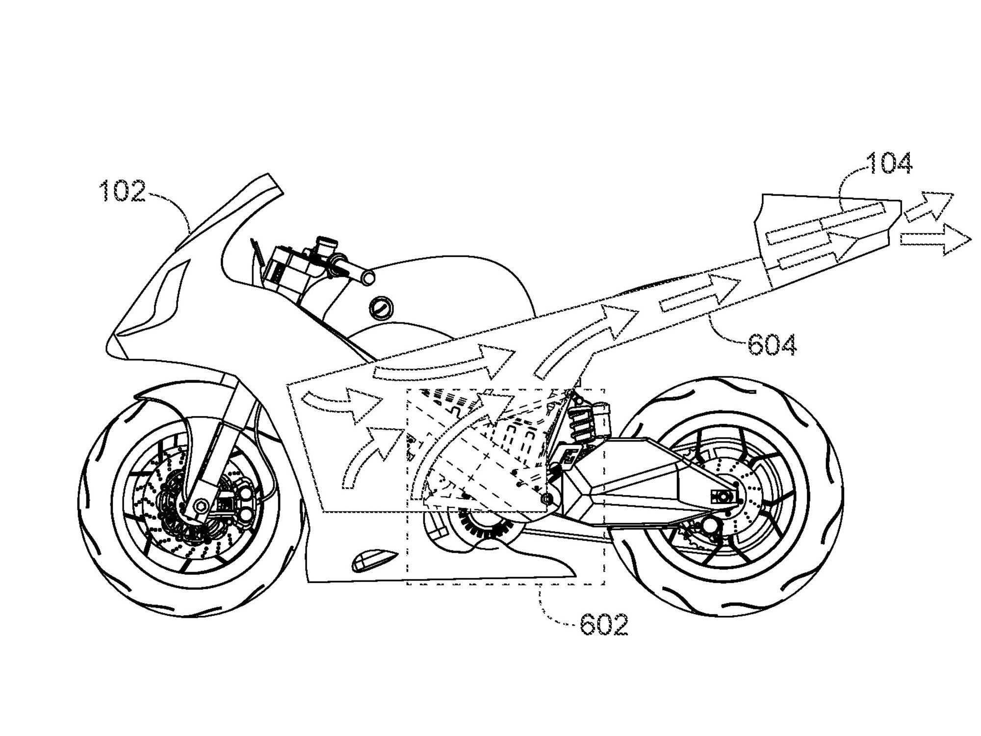According to the patent, the drone will be housed in the motorcycle’s tail.