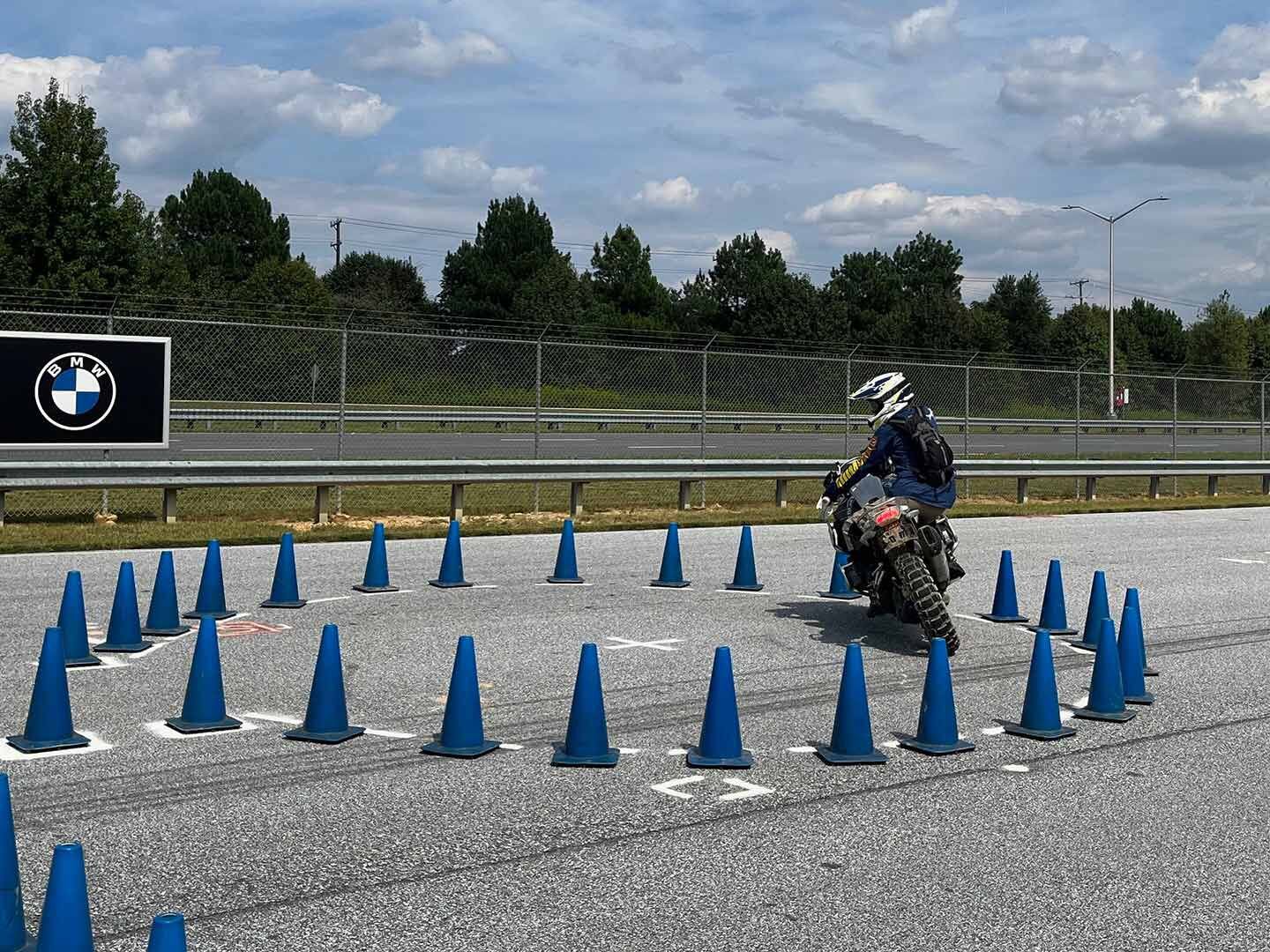 Traversing the head of the “Head and Shoulders” cone course.